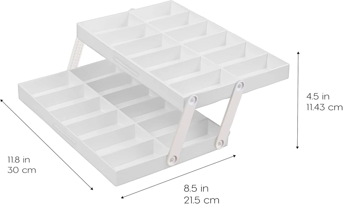 2 Tier Drawer Organizer Expandable, Multi Level Smart Drawer Organizer with Dividers | 2-pack