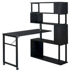 Modern Computer Desk with 5-Tier Shelves – Space-Saving Rotatable Workstation
