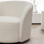Set of 2 KINWELL 34-Inch Wide Upholstered Swivel Barrel Chairs