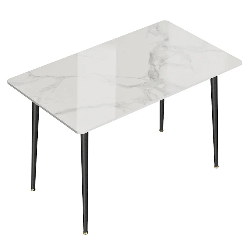 Contemporary Kitchen Table with Metal Frame and Sintered Stone Top