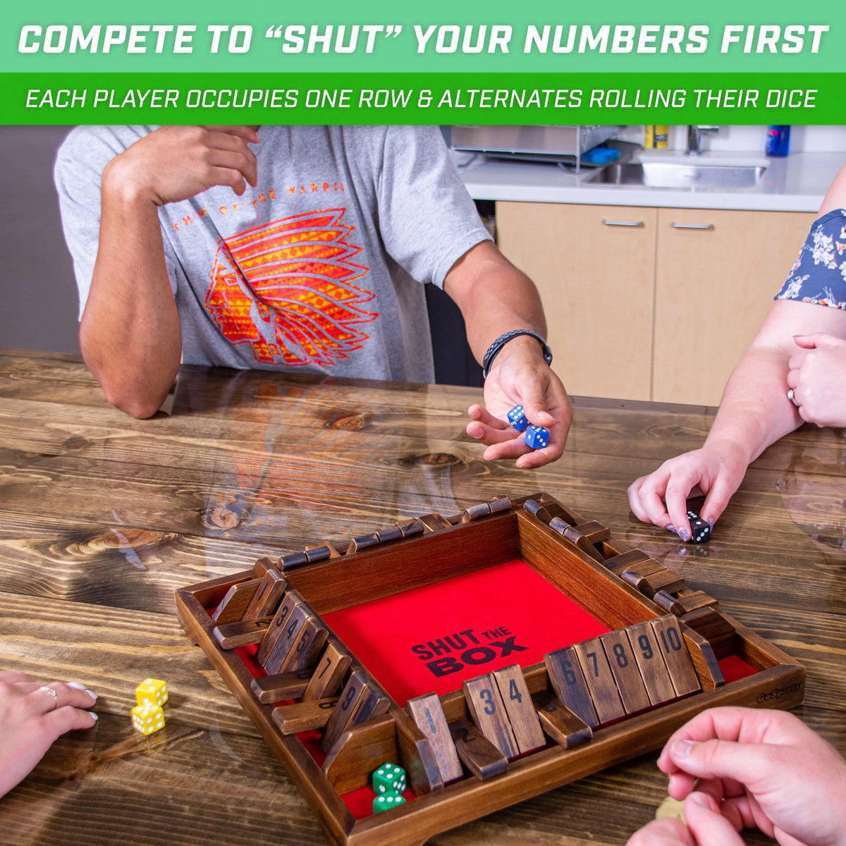 Shut-the-Box Premium Wooden Dice Game