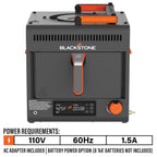 Blackstone Adventure Ready Portable Propane Air Fryer, 4 Quart, Gray & Orange, 18W, 3ft Cord
