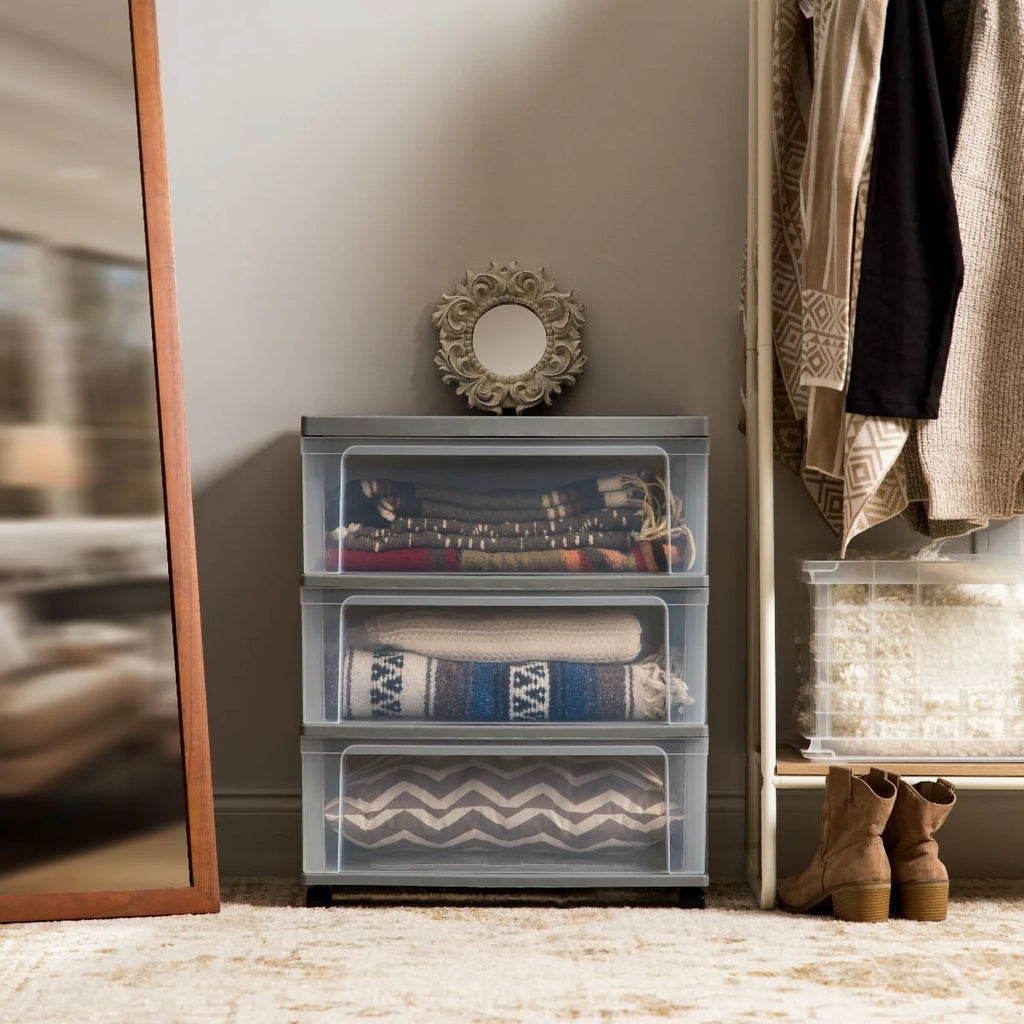 Wide Storage Chest - 3 Drawers | White