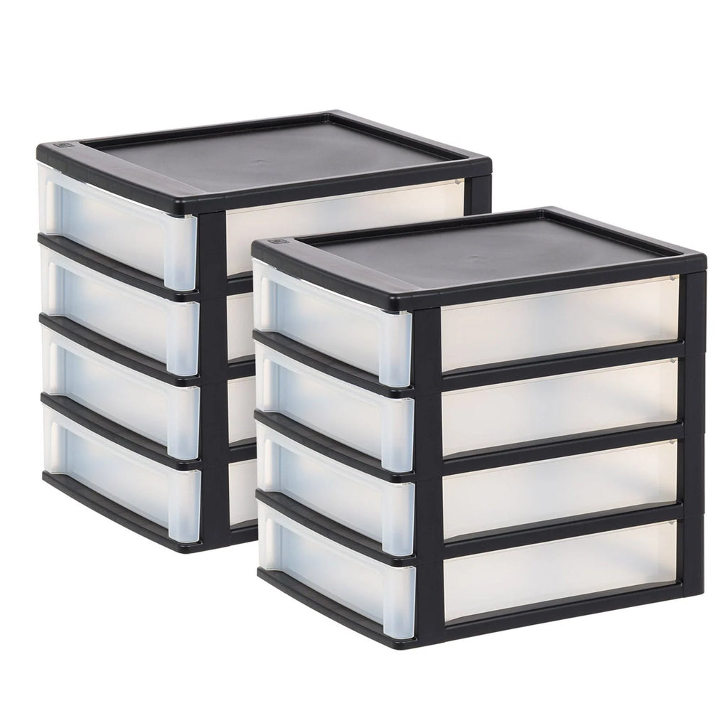 4- Drawer Desktop Storage Unit, White Pack of 2