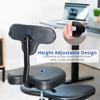 VIVO Cross-Legged Office Chair – Adjustable Height Floor Chair with Back Support for Yoga, Meditation, and ADHD (Black, CHAIR-CL02B-R)