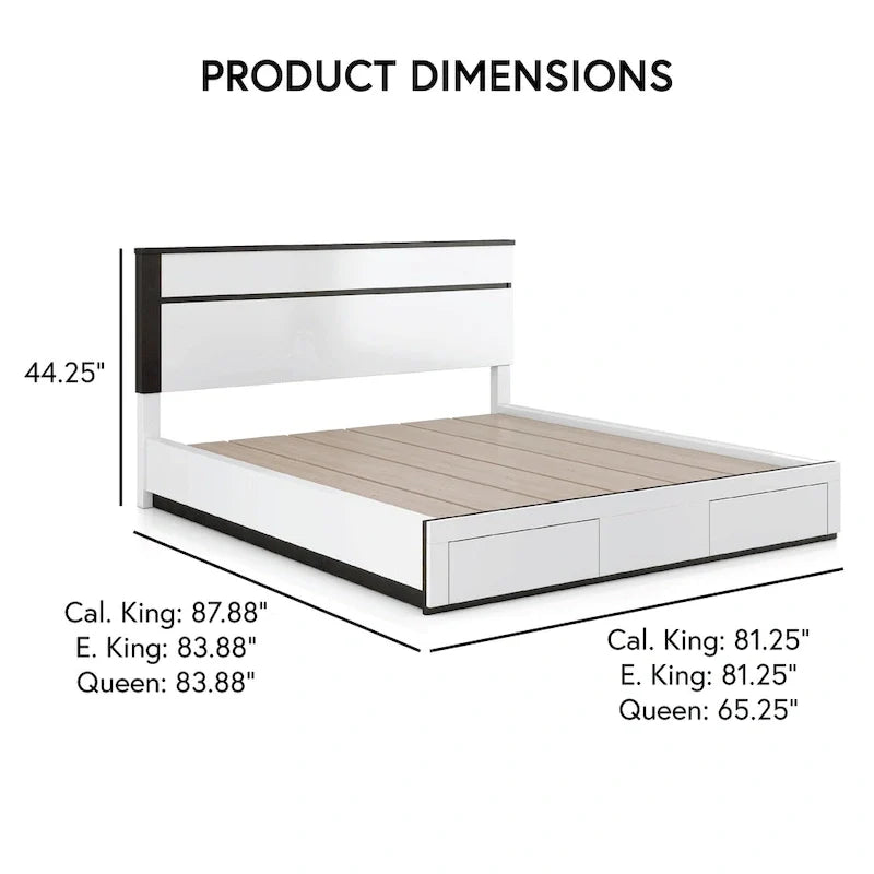 Conjira Modern 4-Piece White Wood Bedroom Storage Set by Furniture of America