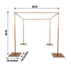 Efavormart 10ft | 4 Post Gold Metal DIY Photography Backdrop Stand, Wedding Arch Canopy Tent
