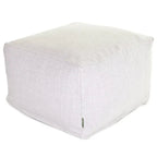 Majestic Home Goods Indoor Wales Poly/Linen Ottoman Pouf - 27" L x 27" W x 17" H