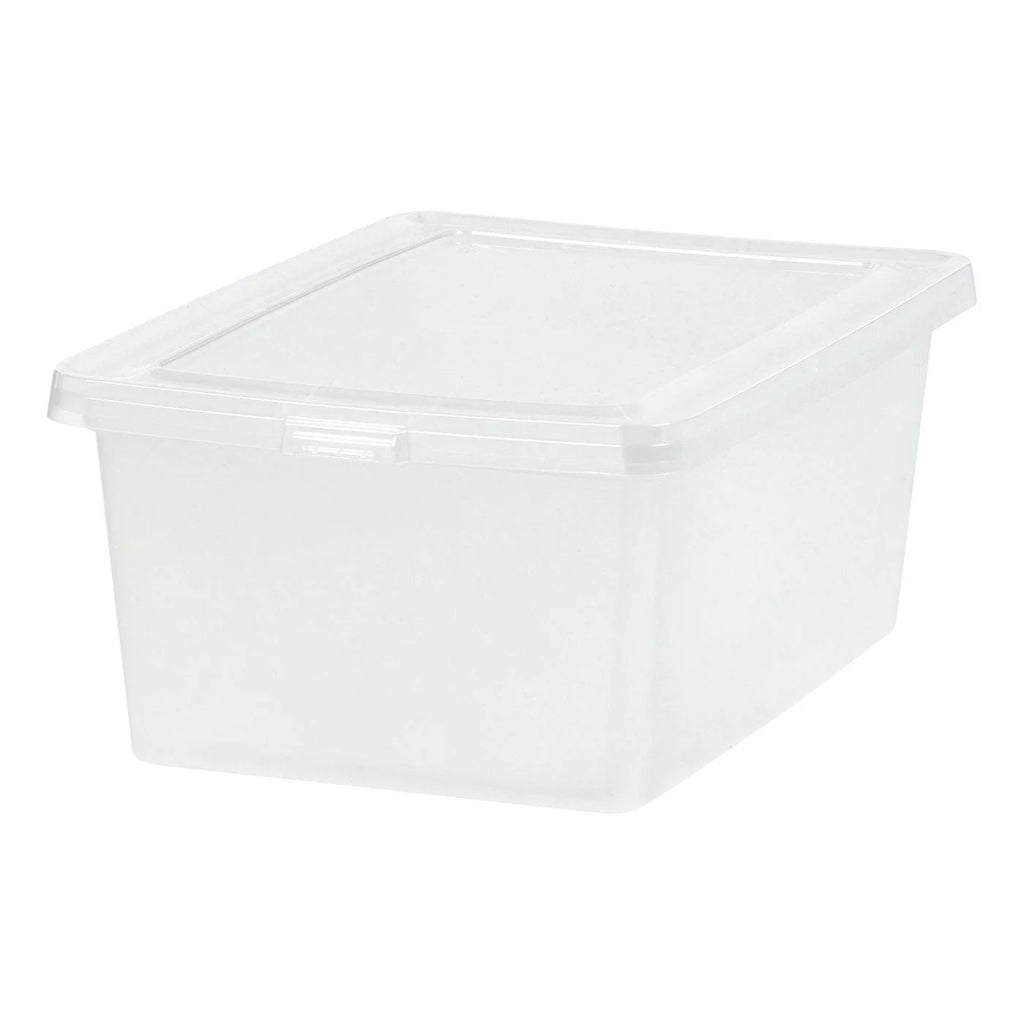 17 Quart Plastic Storage Bin Tote Organizing Container with Latching Lid for Shoes, Heels, Art Supplies, Stackable and Nestable, 4 Pack, Clear