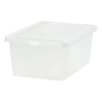 17 Quart Plastic Storage Bin Tote Organizing Container with Latching Lid for Shoes, Heels, Art Supplies, Stackable and Nestable, 4 Pack, Clear