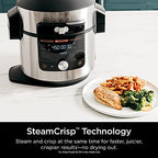 Ninja OL701 Foodi 14 in 1 SMART XL 8 Qt. Pressure Cooker Steam Fryer with SmartLid & Thermometer   Auto Steam Release, that Air Fries, Proofs & More, 3 Layer Capacity, 5 Qt. Crisp Basket, Silver/Black