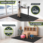 Checkered Exercise Puzzle Mat 1-in | Black
