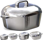 Cast Aluminum Dutch Oven - 8 Quart - Oval Dutch Oven Pot with Lid for Families and Parties - Lightweight Cajun Cookware with Ideal Heat Distribution - Oval Roaster Pan with Lid (13 Inch)
