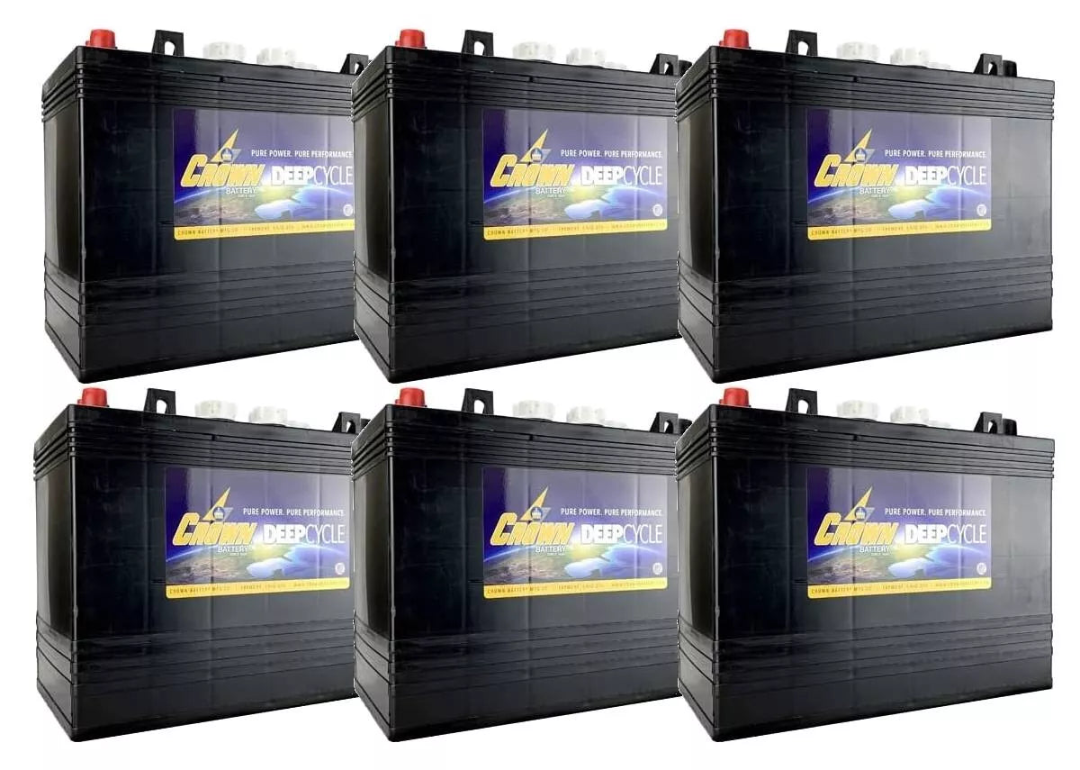 x6 | Crown 12 Volt 150Ah Deep Cycle Battery ; Replaces Trojan T-1275 T1275