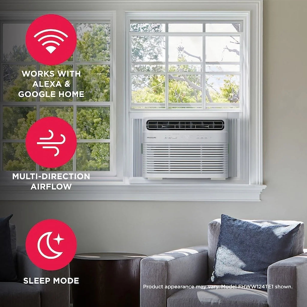 Frigidaire 8, 000 BTU Window Room Air Conditioner with Wi - Fi up to 350 Sq Ft, White