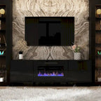 Electric Fireplace TV Stand Entertainment Center with LED Flame Effects and Remote Control
