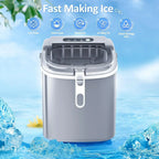 Nugget Ice Makers Countertop, Pebble Ice Machine with Chewable Pellet Ice, 34Lbs/24H, Self-Cleaning, Sonic Ice, One-Click Operation, for Kitchen,Office Stainless Steel Black
