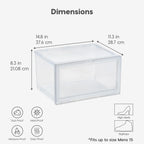 Stackable Shoe Display Box with Flip Down Door 6 Pack