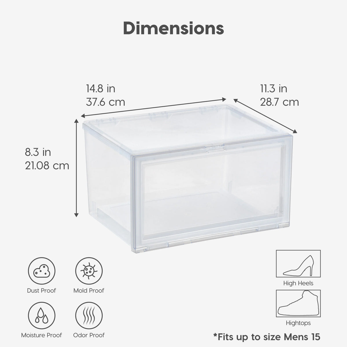 Stackable Shoe Display Box with Flip Down Door 6 Pack