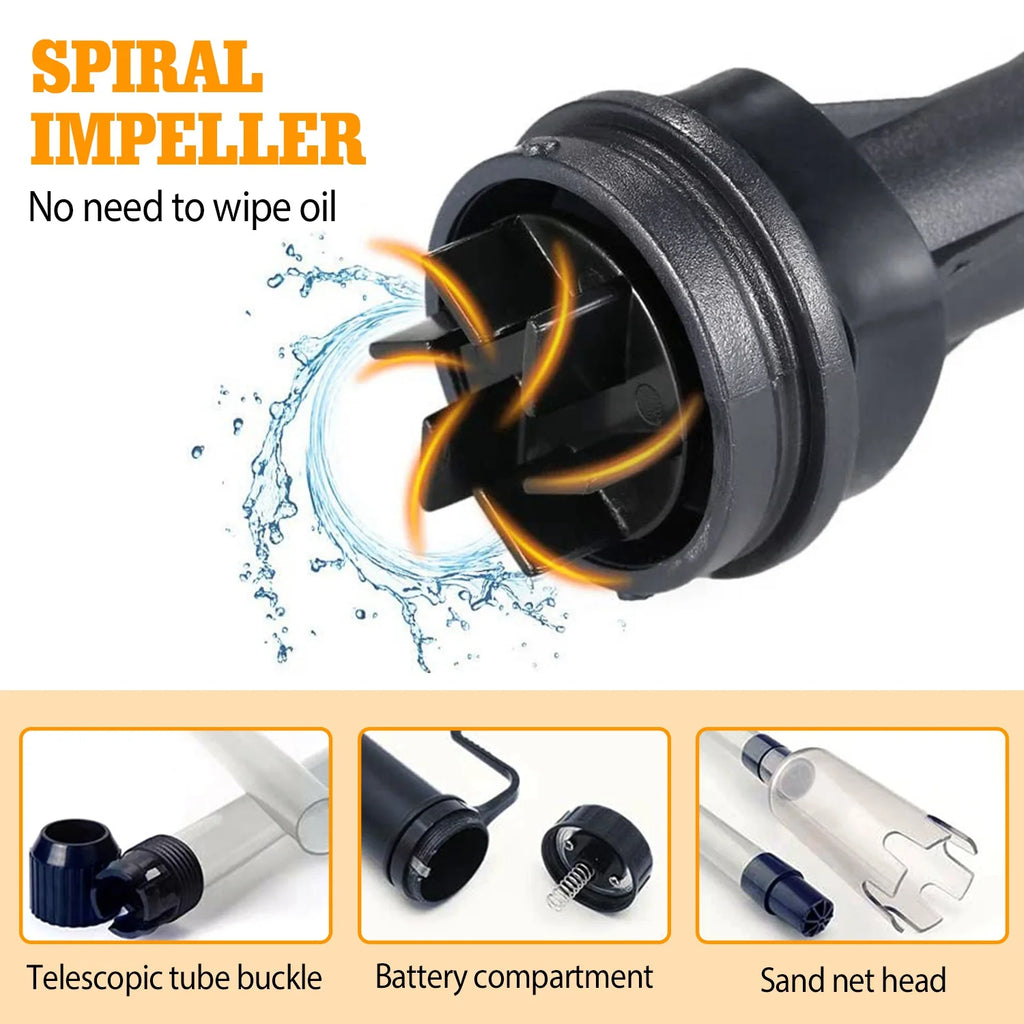 Battery Operated Aquarium Vacuum Gravel Cleaner Portable Fish Tank Cleaner Siphon Pump