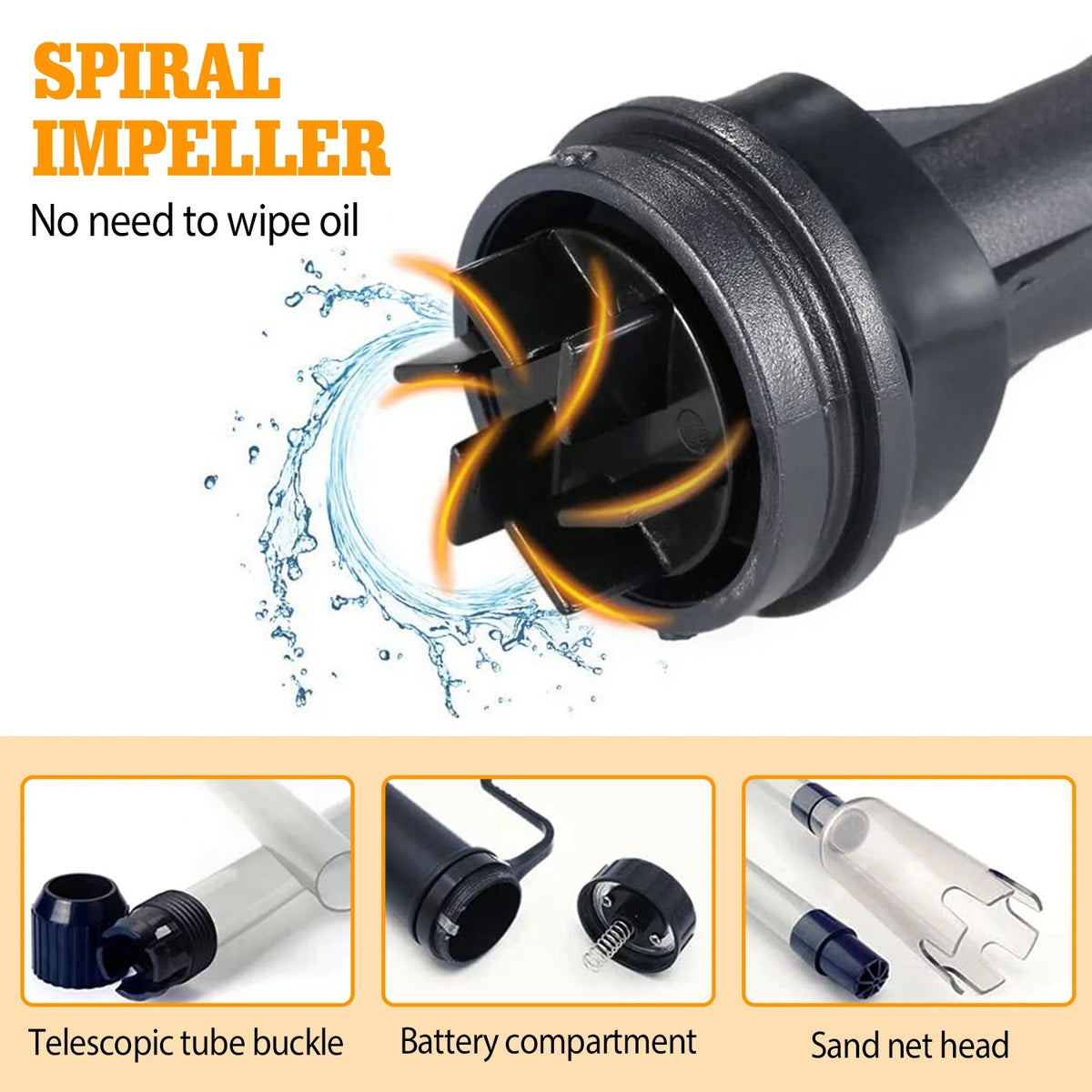 Battery Operated Aquarium Vacuum Gravel Cleaner Portable Fish Tank Cleaner Siphon Pump