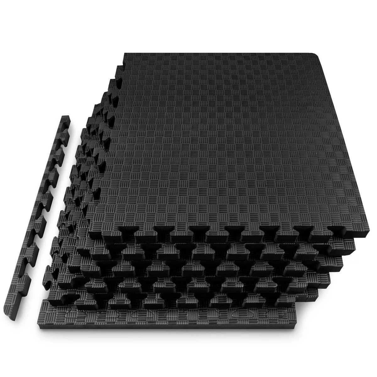 Checkered Exercise Puzzle Mat 1-in | Black