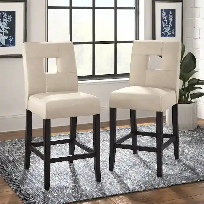 Brda Keyhole Counter Height High Back Stools - Set of 2
