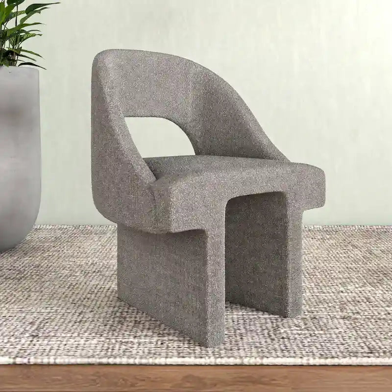 Modern Elegant Boucle Upholstered Accent Chair with MDF Wood Frame for Home Office, Living Room, and Bedroom