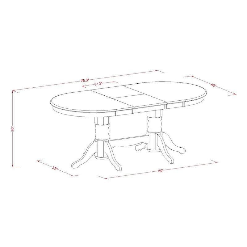 East West Furniture 7-Piece Oval Dining Set - Espresso Wooden Table with 6 Matching Chairs (Customizable Seat Options)