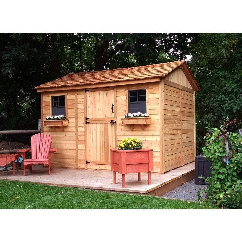 Cabana 12 ft. W x 8 ft. D Wood Storage Shed