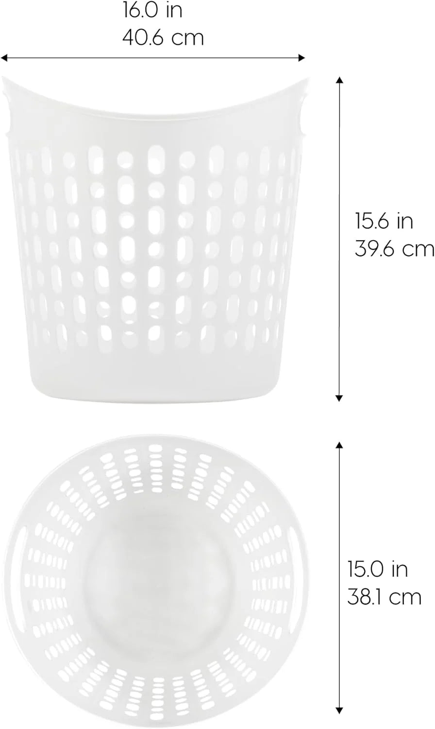 Plastic Laundry Basket, 27L - 3 Pack