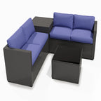 Ainfox 7 Pcs Outdoor Patio Furniture Sofa Set on Sale, Grey Rattan Grey Cushion