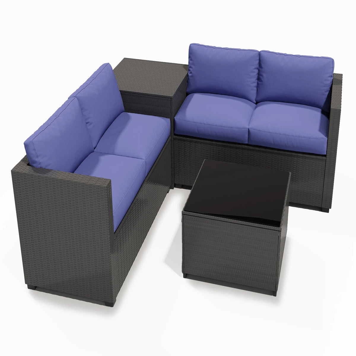 Ainfox 7 Pcs Outdoor Patio Furniture Sofa Set on Sale, Grey Rattan Grey Cushion