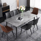 Contemporary Kitchen Table with Metal Frame and Sintered Stone Top