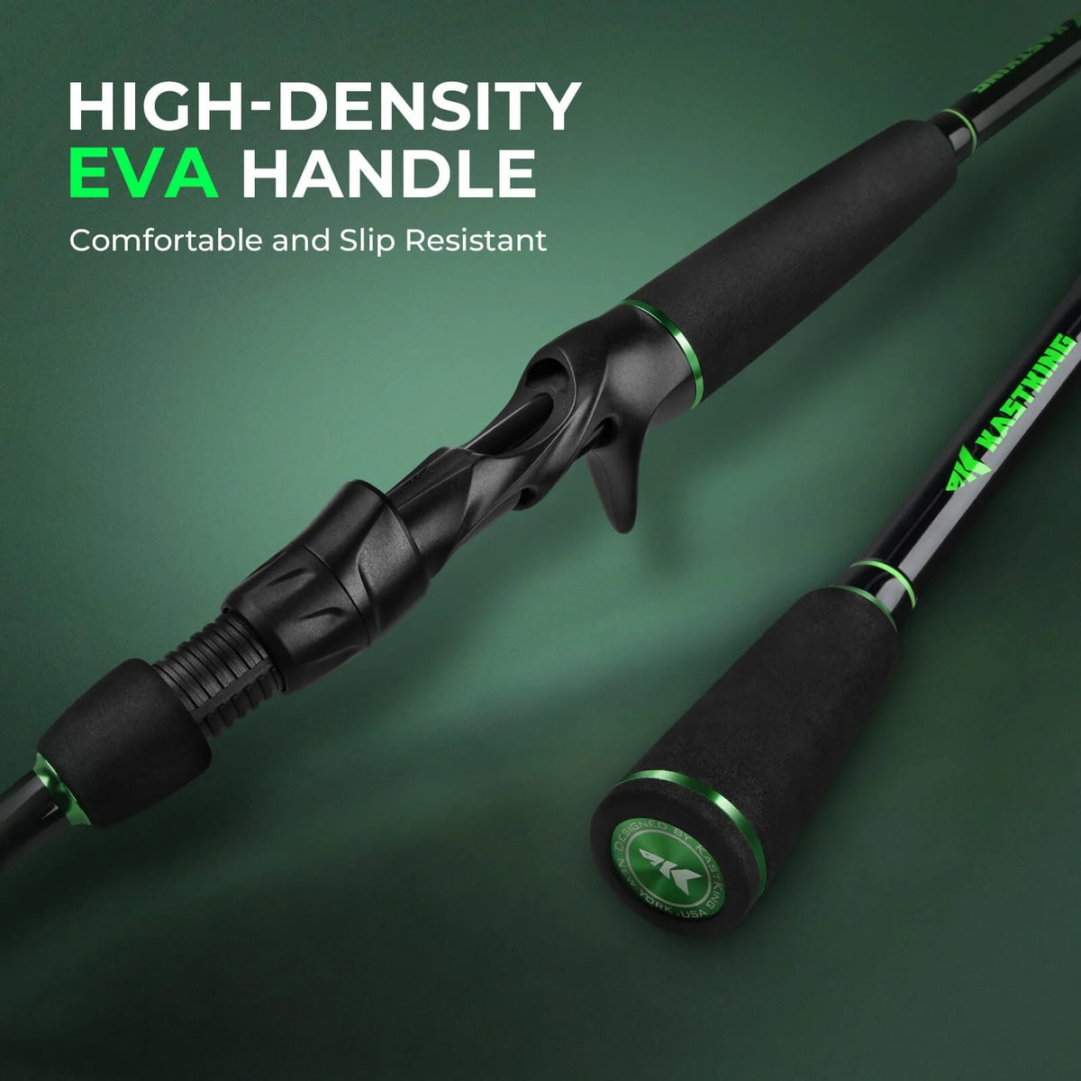 KastKing Zephyr Dual-Tip Casting Rod | Green | Casting / 6'6" / Fast-Medium / Medium Heavy ( 2 Pcs+ Dual Tip)