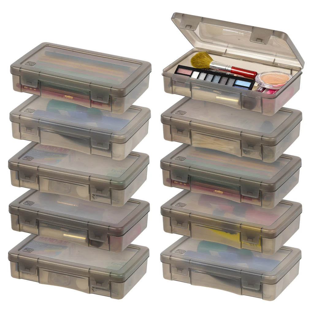 Small Pencil Case, Hobby Art Craft Supply Organizer,Gray, Set of 10