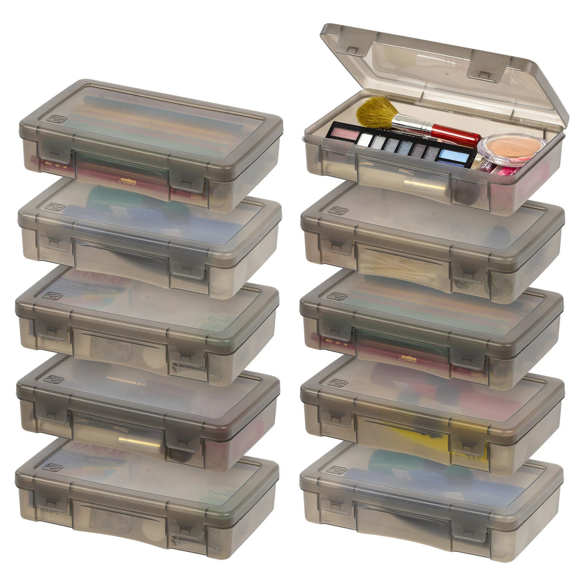 Small Pencil Case, Hobby Art Craft Supply Organizer,Gray, Set of 10