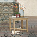 Signature Design by Ashley Clare View Coastal Outdoor Patio Eucalyptus Sofa with Cushions, Beige