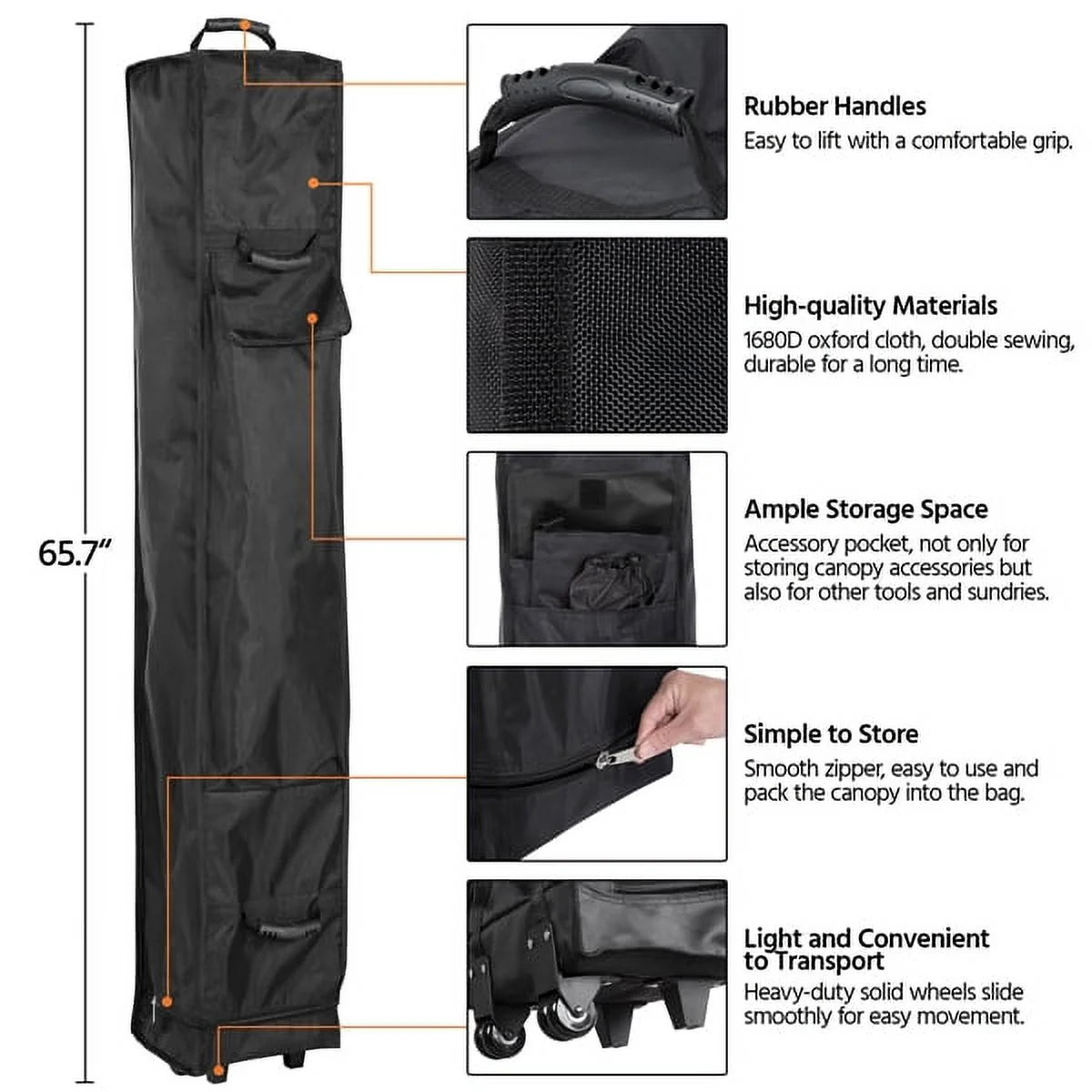 Alden Design Adjustable 10' x 10' Commercial Pop-up Canopy with Wheeled Carry Bag, Blue