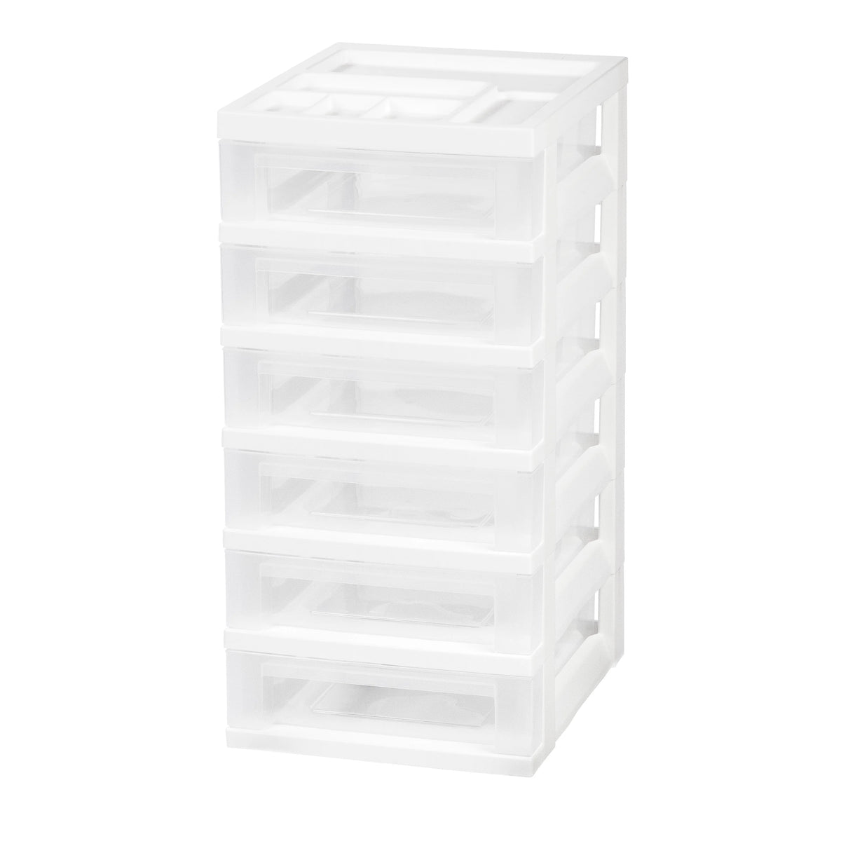 Storage Drawer Cart with Organizer Top - 6 Drawer | White