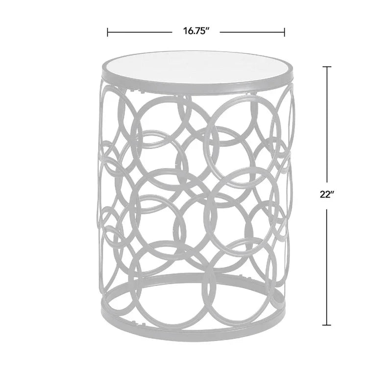 FirsTime & Co. Gilded Circles Iron Table - 16.75 x 16.75 x 22 in, American Design
