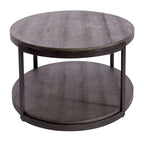 Contemporary Gauntlet Gray Oval Coffee Table