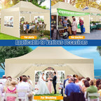 Hoteel 10x15 Heavy Duty Canopy Tent with 4 Sidewalls,Pop up Canopy for Parties Wedding,Commercial Easy up Gazebo with Roller Bag,UV 50+ &,Black