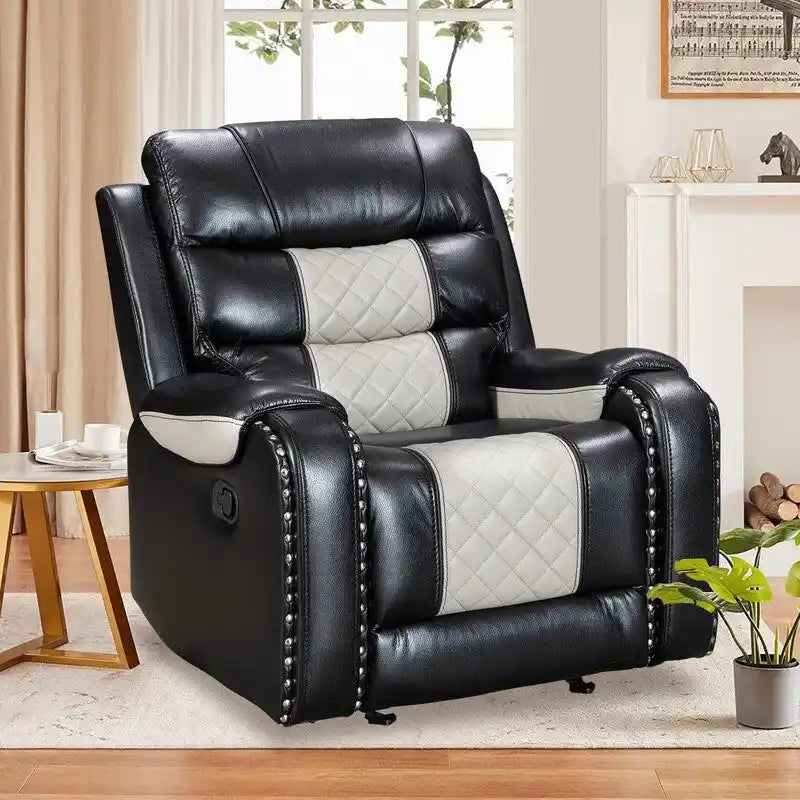 Spacious Faux Leather American-Style Recliner Chair for Living Room