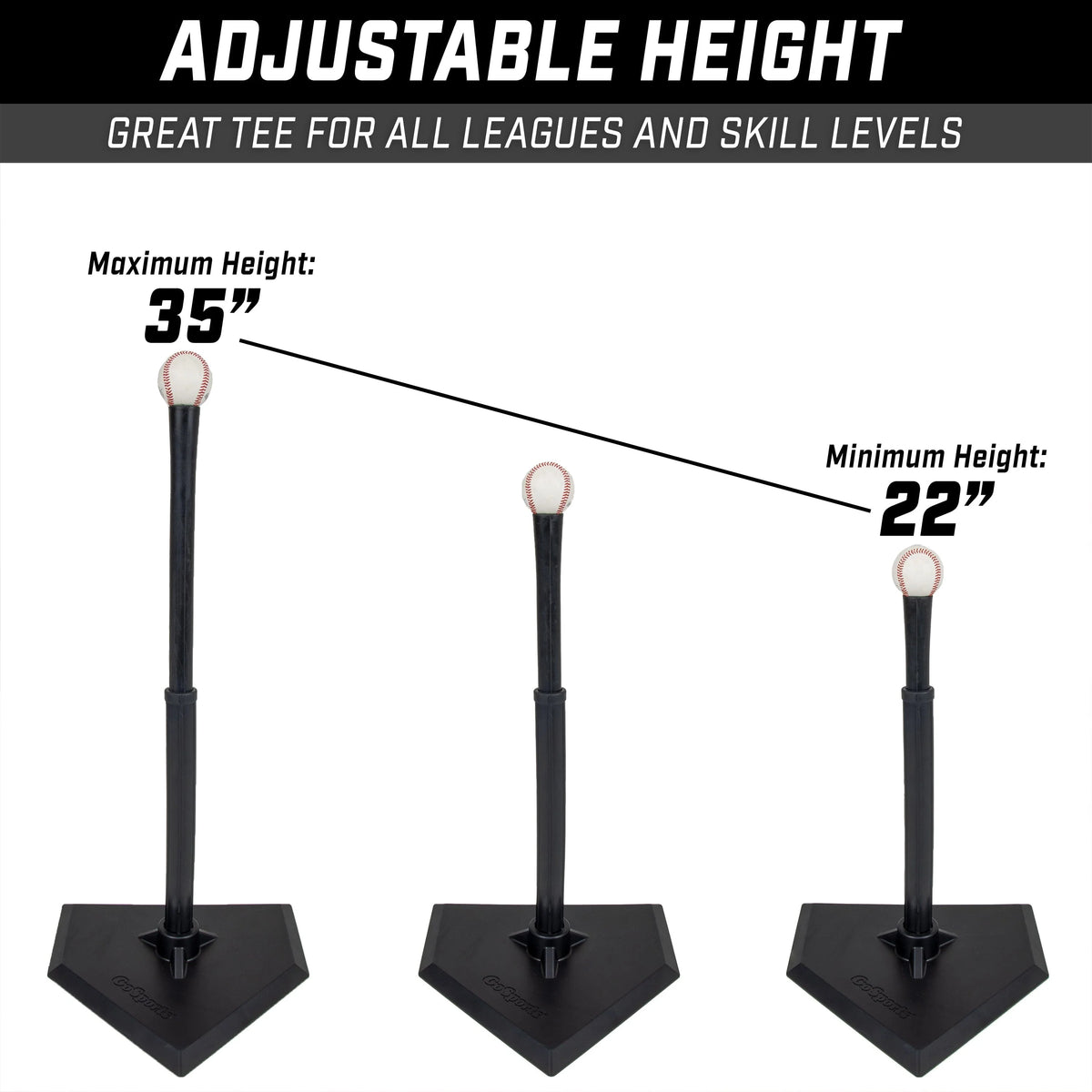 Adjustable Baseball & Softball Batting Tee