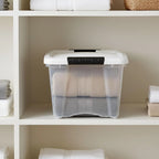 19 Qt Stackable Plastic Storage Bins with Lids, 6 Pack