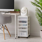 5-drawer Storage Cart, White/Clear