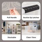 Stack & Pull Storage Box - 32 QT Clear 4 Pack | 4 Pack