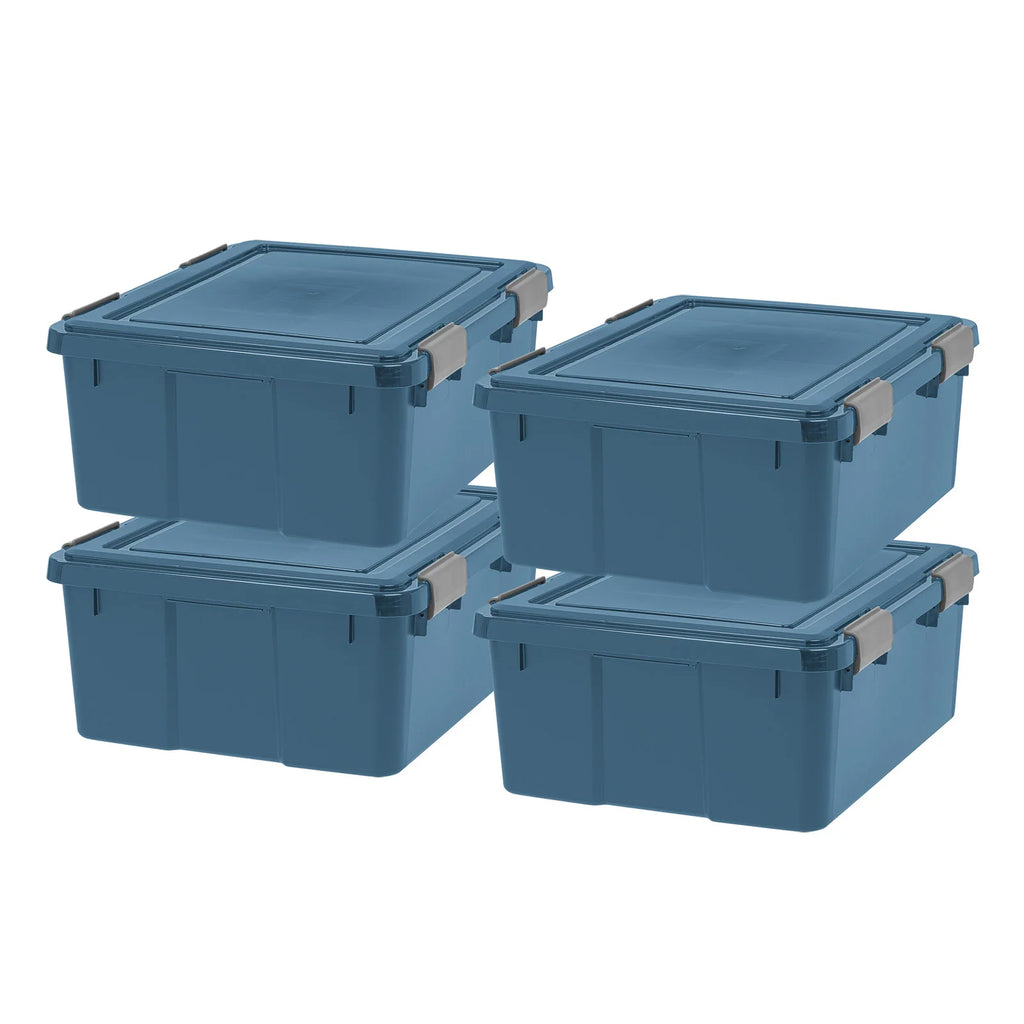 31Qt. Heavy Duty Totes for Storage with Easy-Grip Handles, 4 Pack