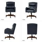 HULALA HOME Pete Adjustable Height Faux Leather Swivel Executive Chair with Tilt Mechanism